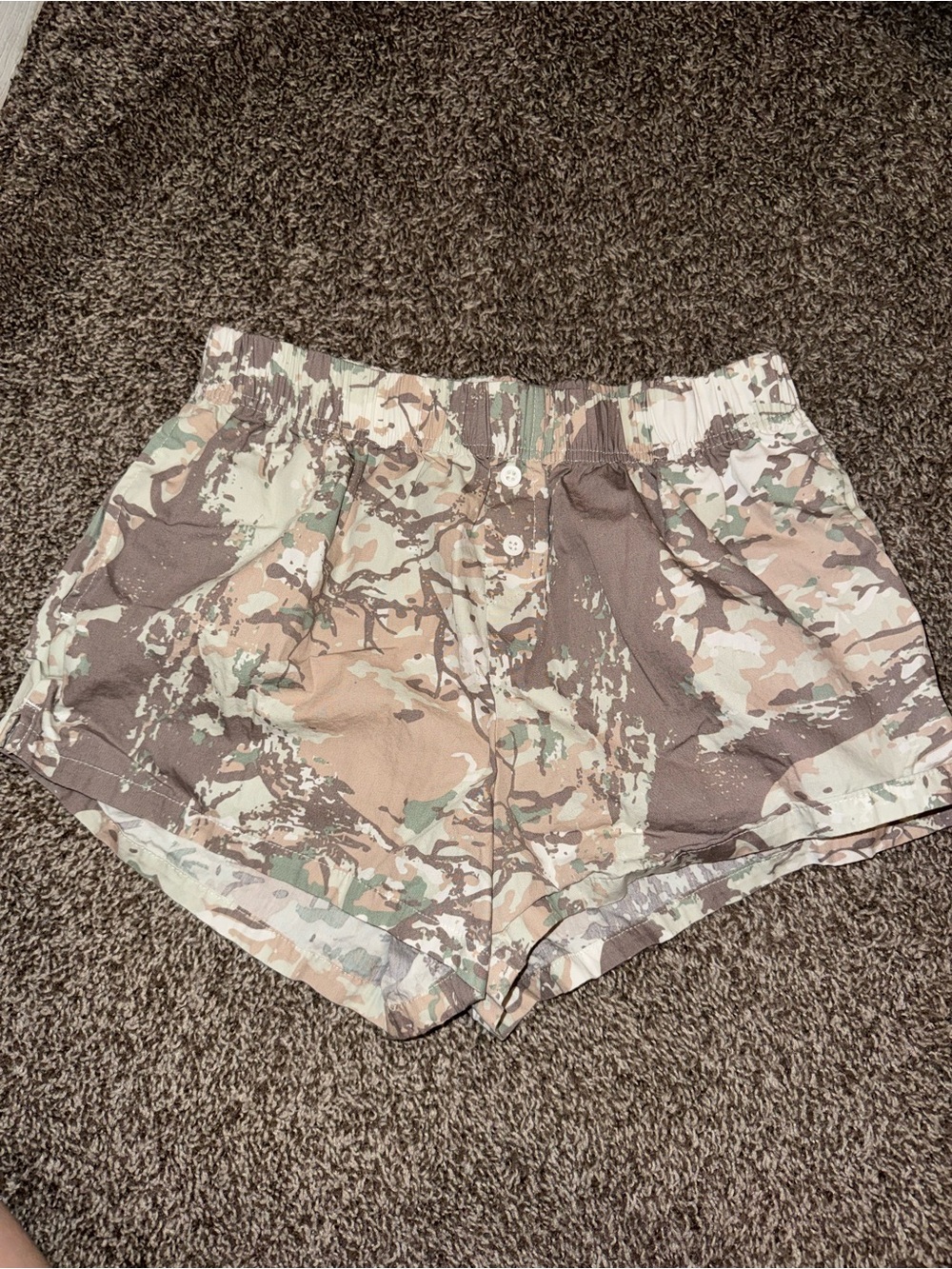 wild fable Camo Athletic Shorts - Beige, Brown & Green
